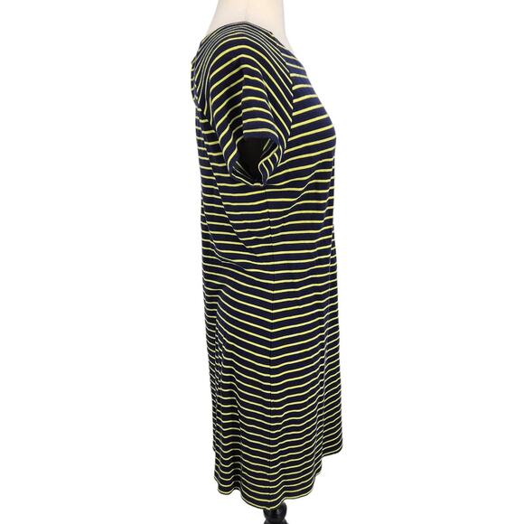 Sail To Sable Stripe T-Shirt Dress Dark Blue Neon Accents Nautical Preppy Medium - Picture 5 of 5